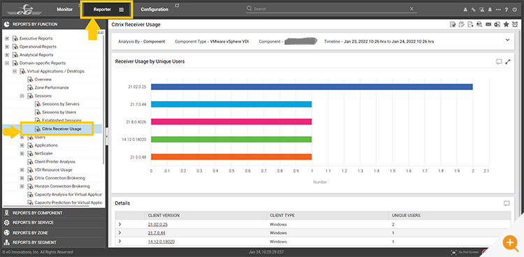 Citrix Receiver Usage Report