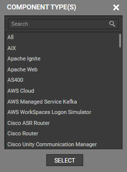 Choose Component Types to Create Template