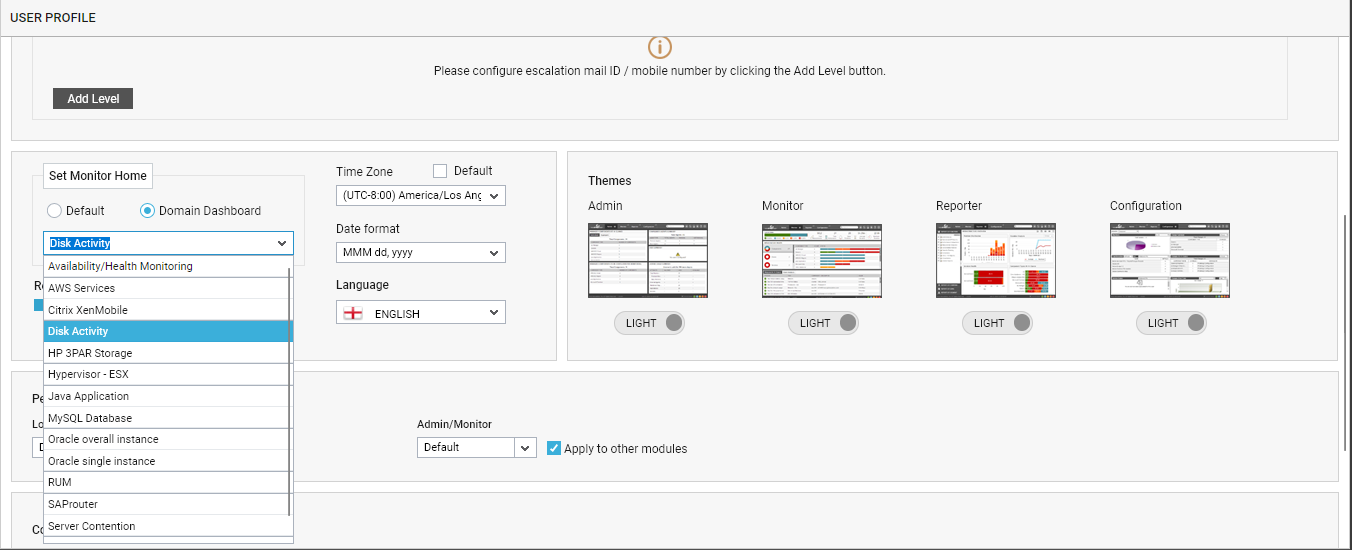 Set Created Template as Monitor Home Page