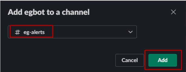 Add option for adding bot to dedicated channel created for eG alerts